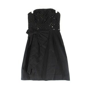 Lilly‎ Pulitzer Women's Size 00 Black Crochet Sequin Strapless Abrianna Dress